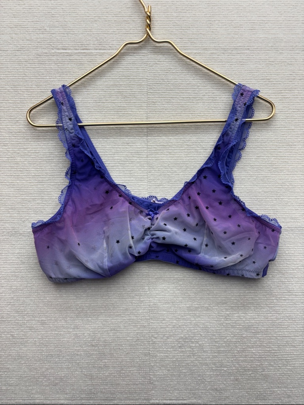 Savage | Purple Ombre Lace-Trim Wireless Bra